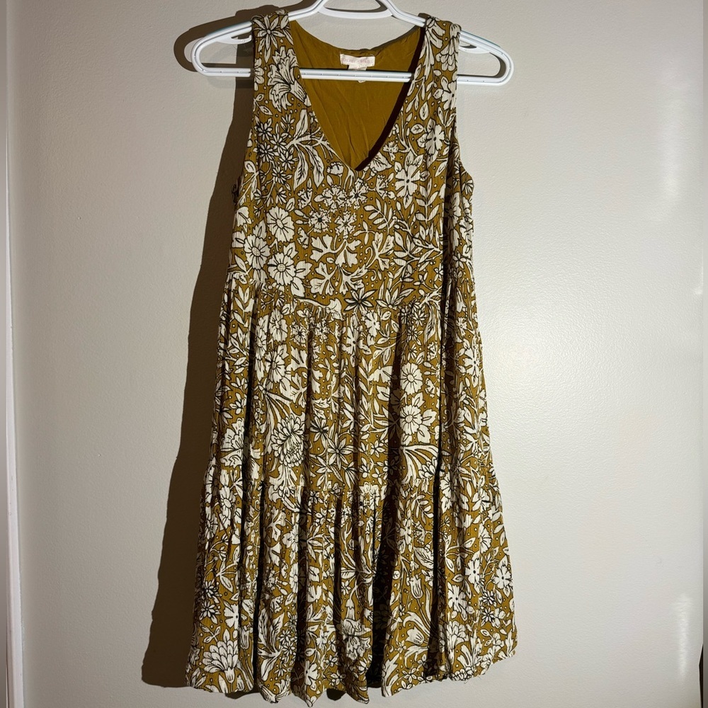 Mustard Floral Rachel Ashwell Dress XS